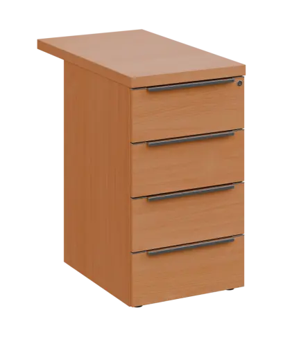 SIKC - 81 kontejner přístavný, 4-zásuvkový, deska 36 mm, centrální zámek, buk royal